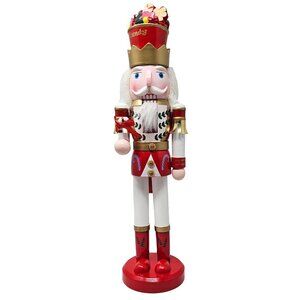 Red Peppermint Candy Solider Christmas 15" Nutcracker - Holiday Gift